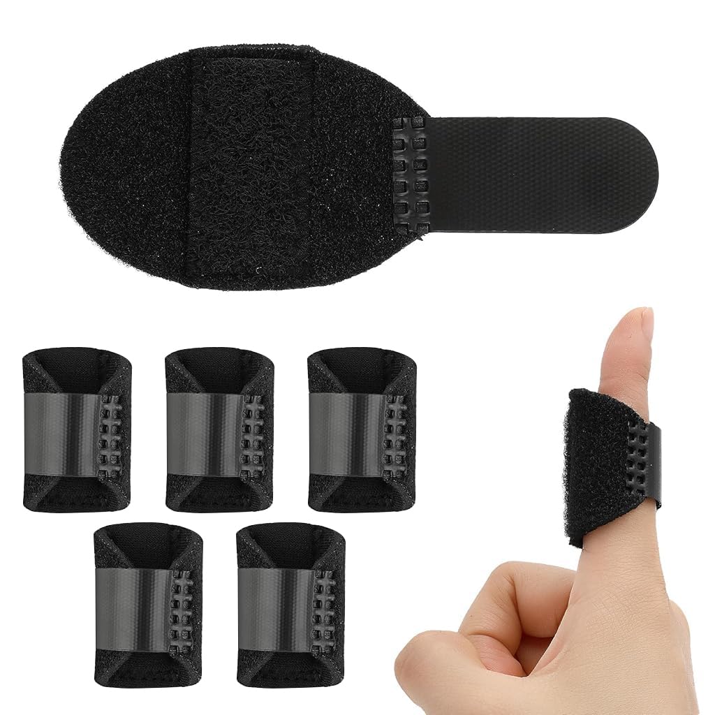 HANNEA 5PCS Trigger Finger Splints, Thumb Finger Brace for Trigger Finger Knuckle Immobilization Pain Relief Finger Support Fits Index Middle Ring Pinky Fingers HANNEA 5PCS Trigger Finger Splints, Thumb Finger Brace for Trigger Finger Knuckle Immobilization Pain Relief Finger Support Fits Index Middle Ring Pinky Fingers